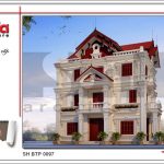 Thiết kế biệt thự cổ điển Pháp 3 tầng sang trọng tại Hải Dương sh btp 0097