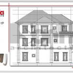 Mặt đứng ngang bên phải biệt thự tân cổ điển đẹp tại Quảng Bình sh btp 0099