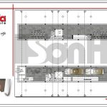 Mặt bằng công năng tầng hầm 1-2 nhà phố 7 tầng tại Sài Gòn sh nop 0136