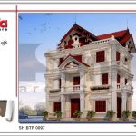 Mẫu thiết kế kiến trúc biệt thự cổ điển Pháp sang trọng sh btp 0097