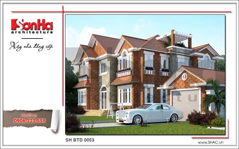 Thiết kế kiến trúc biệt thự hiện đại 2 tầng rộng190m2 – SH BTD 0053 3 Mẫu thiết kế kiến trúc biệt thự hiện đại 2 tầng tại Quảng Bình sh btd 0053