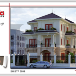 Mặt bằng công năng tầng 3 mái biệt thự tân cổ điển đẹp tại Quảng Bình sh btp 0099