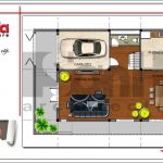 Mặt bằng công năng tầng 1 biệt thự hiện đại tại Quảng Ninh sh btd 0054