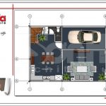 Mặt bằng công năng tầng 1 nhà phố tân cổ điển Pháp 3 tầng tại Hải Phòng sh nop 0137