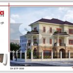 Mặt bằng công năng tầng 3 mái biệt thự tân cổ điển đẹp tại Quảng Bình sh btp 0099