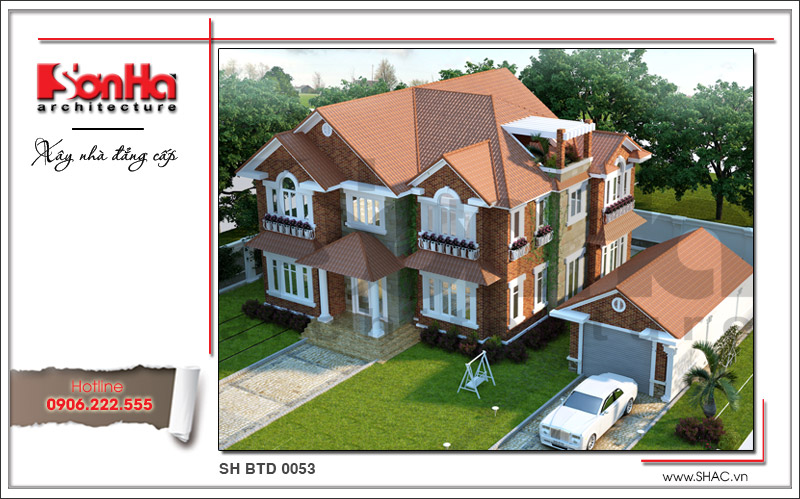 Thiết kế kiến trúc biệt thự hiện đại 2 tầng rộng190m2 – SH BTD 0053 4 Thiết kế kiến trúc biệt thự hiện đại 2 tầng tại Quảng Bình sh btd 0053