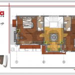 Mặt bằng công năng tầng 3 biệt thự cổ điển Pháp tại Hà Nội sh btp 0098