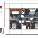 Mặt bằng công năng tầng 2 nhà phố tân cổ điển Pháp 3 tầng tại Hải Phòng sh nop 0137