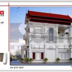 Mẫu thiết kế biệt thự cổ điển Pháp sang trọng sh btp 0097