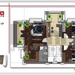 Mặt bằng công năng tầng 2 biệt thự cổ điển Pháp sang trọng sh btp 0097