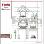 Mặt đứng chính nhà phố tân cổ điển Pháp 3 tầng tại Hải Phòng sh nop 0137