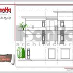 Mặt đứng ngang biệt thự hiện đại tại Quảng Ninh sh btd 0054