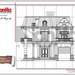 Mặt đứng chính biệt thự cổ điển Pháp tại Quảng Bình sh btp 0100
