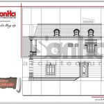 Mặt đứng bên phải biệt thự cổ điển Pháp tại Quảng Bình sh btp 0100
