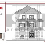 Mặt đứng chính biệt thự tân cổ điển đẹp tại Quảng Bình sh btp 0099