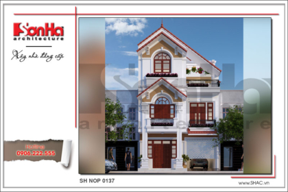 BÌA Kiến trúc nhà phố tân cổ điển Pháp 3 tầng tại Hải Phòng sh nop 0137