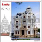 Mẫu thiết kế biệt thự lâu đài cổ điển Pháp btld 0026