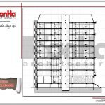 Mặt cắt công trình khách sạn 3 sao 12 tầng tại Hải Phòng sh ks 0035