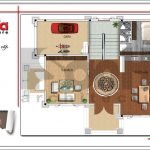 Mặt bằng công năng tầng 1 biệt thự hiện đại tại Quảng Bình btd 0055