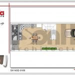 Mặt bằng công năng tầng 1 nhà ống hiện đại tại Hải Phòng sh nod 0166