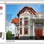 Kiến trúc mặt tiền biệt thự Pháp 3 tầng tại Biên Hòa sh btp 0103