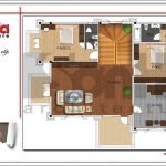 Mặt bằng công năng tầng 2 biệt thự hiện đại tại Quảng Bình btd 0055