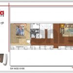 Mặt bằng công năng tầng 2 nhà ống hiện đại tại Hải Phòng sh nod 0166