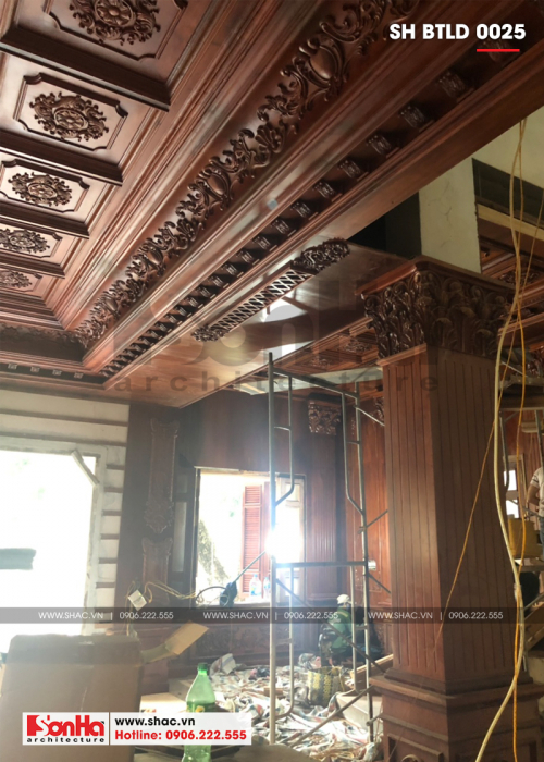 4 Ảnh thực tế thi công nội thất biệt thự lâu đài tại hà nội sh btld 0025