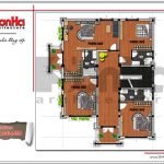 Mặt bằng công năng tầng 2 biệt thự tân cổ điển tại Hải Phòng sh btp 0101