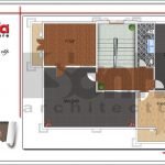 Mặt bằng công năng tầng 3 biệt thự hiện đại tại Quảng Bình btd 0055