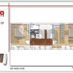 Mặt bằng công năng tầng 3 nhà ống hiện đại tại Hải Phòng sh nod 0166