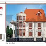 Thiết kế kiến trúc biệt thự Pháp 3 tầng tại Biên Hòa sh btp 0103