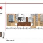 Mặt bằng công năng tầng 4 nhà ống hiện đại tại Hải Phòng sh nod 0166