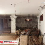 6 Ảnh thực tế thi công biệt thự lâu đài mặt tiền 11m tại hà nội sh btld 0025