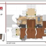 Mặt bằng công năng tầng 1 biệt thự Pháp 3 tầng tại Biên Hòa sh btp 0103