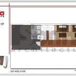 Mặt bằng công năng tầng 5 nhà ống hiện đại tại Hải Phòng sh nod 0166