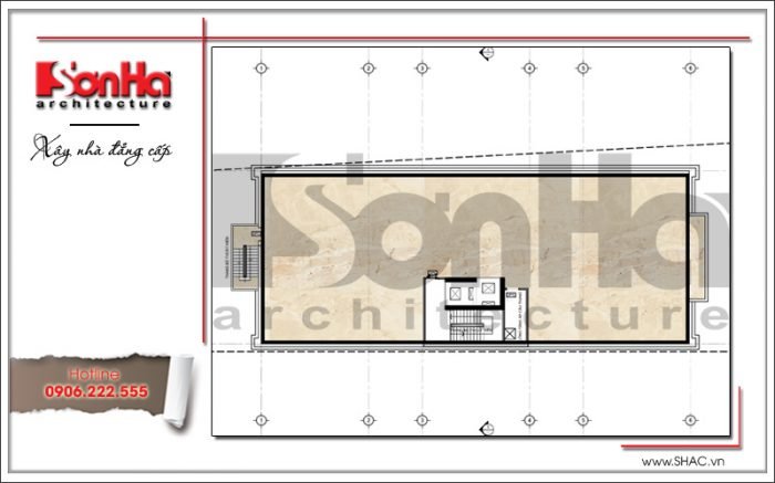 Mặt bằng công năng tầng tum khách sạn 3 sao 12 tầng tại Hải Phòng sh ks 0035