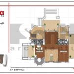 Mặt bằng công năng tầng 2 biệt thự Pháp 3 tầng tại Biên Hòa sh btp 0103