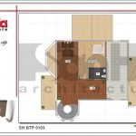 Mặt bằng công năng tầng 3 biệt thự Pháp 3 tầng tại Biên Hòa sh btp 0103