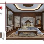 Mẫu nội thất phòng ngủ bố mẹ nhà phố cổ điển tại Hà Nội sh nop 0138