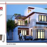 Mẫu thiết kế kiến trúc mặt tiền biệt thự hiện đại tại Quảng Ninh sh btd 0058