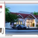 Thiết kế kiến trúc biệt thự hiện đại 1 tầng mái thái tại Hải Dương sh btd 0057