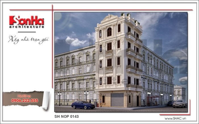 Thiết kế kiến trúc nhà ống Pháp tại Hà Nội sh nop 0143