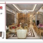 Mẫu Thiết kế nội thất phòng khách nhà ống cổ điển tại Quảng Ninh sh nop 0141