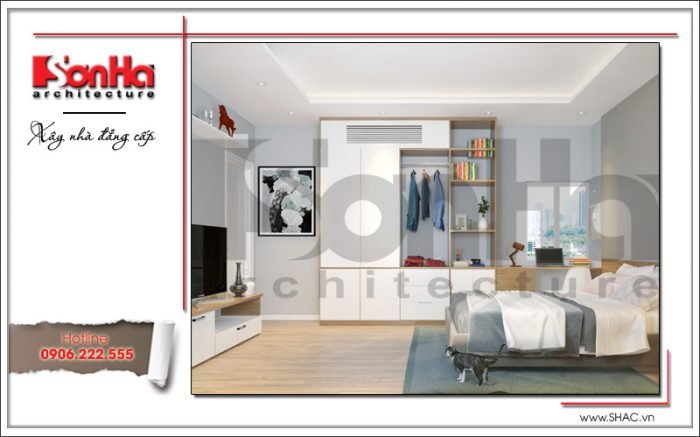 Thiết kế nội thất phòng ngủ con trai biệt thự tân cổ điển tại Hải Phòng sh btp 0104