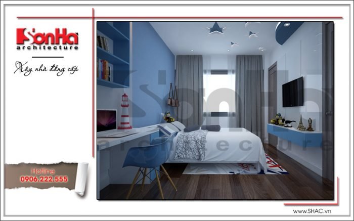 Mẫu thiết kế nội thất phòng ngủ con trai nhà ống hiện đại tại Hải Phòng sh nod 0170