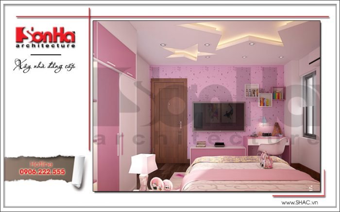 Mẫu Thiết kế nội thất phòng ngủ con gái tại Hải Phòng sh nod 0172