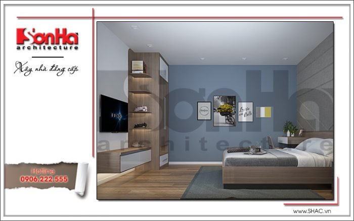 Mẫu nội thất phòng ngủ khách biệt thự tân cổ điển tại Hải Phòng sh btp 0104