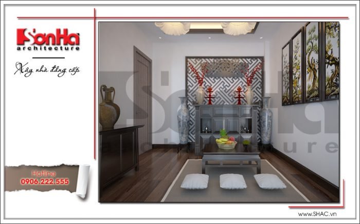 Thiết kế nội thất phòng thờ nhà ống hiện đại tại Hải Phòng sh nod 0170