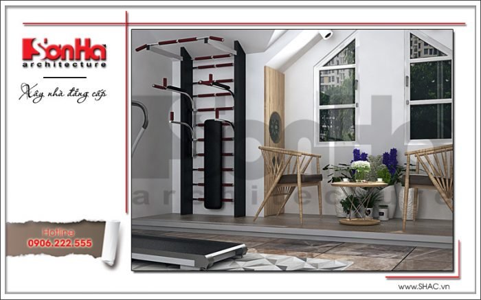 Mẫu thiết kế nội thất phòng tập biệt thự tân cổ điển tại Hải Phòng sh btp 0104